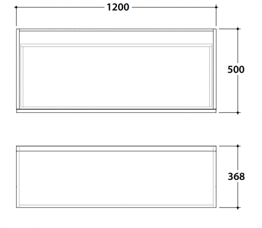 Подвесная тумба Mari' MR24120 120x50x24,5 схема 3 Подвесная тумба Mari' MR24120 120x50x24,5 схема 3