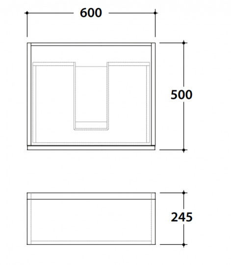 Подвесная тумба Mari' MR2460 60x50x24,5 схема 3
