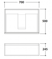 Подвесная тумба Mari' MR2470 70x50x24,5 схема 3