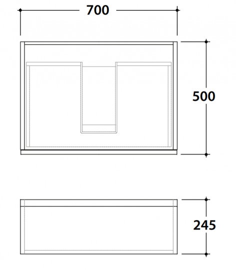 Подвесная тумба Mari' MR2470 70x50x24,5 схема 3