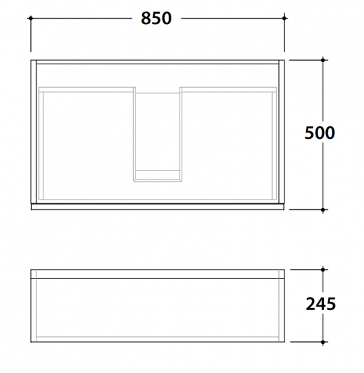 Подвесная тумба Mari' MR2485 85x50x24,5 схема 3