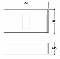 Подвесная тумба Mari' MR2495 95x50x24,5 схема 3