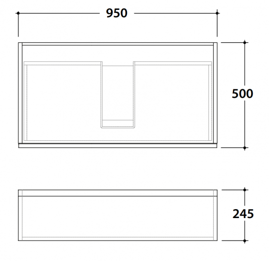 Подвесная тумба Mari' MR2495 95x50x24,5 схема 3