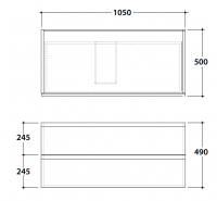 Подвесная тумба Mari' MR49105 105x50x49 схема 2