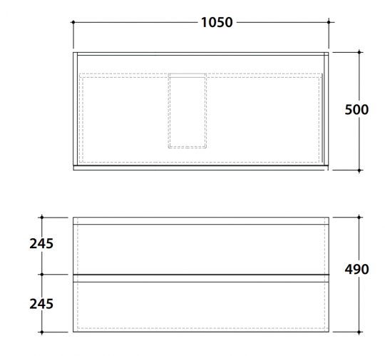 Подвесная тумба Mari' MR49105 105x50x49 схема 2