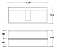 Подвесная тумба Mari' MR49120 120x50x49 схема 2
