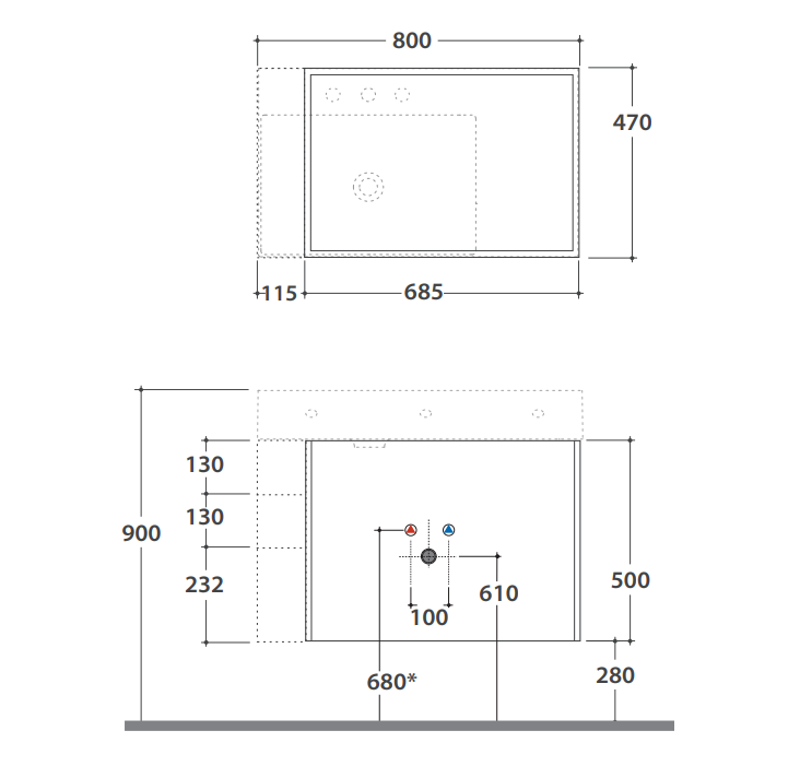 Тумба под раковину Globo Plain OP007P 80x47 ФОТО