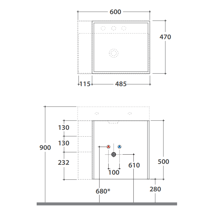 Тумба под раковину Globo Plain OP008P 60x47 ФОТО