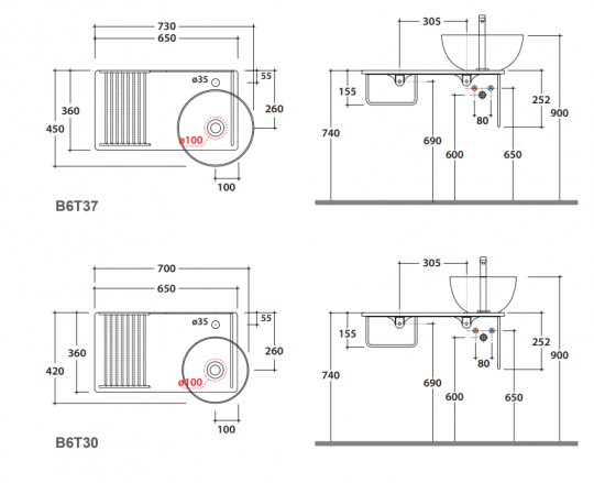 Консоль Globo Tile OP009T 65x36 схема 2