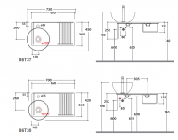 Консоль под раковину Globo Tile OP010T 65x36 схема 2