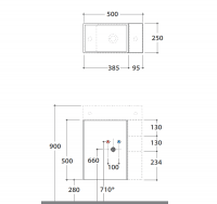 Подвесная тумба Globo Plain OP014P 50x25 схема 2 Подвесная тумба Globo Plain OP014P 50x25 схема 2