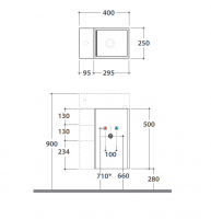 Подвесная тумба Globo Plain OP018P 40x25 схема 2
