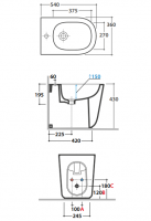 Напольное биде Globo Lalita LT009 схема 2 Напольное биде Globo Lalita LT009 схема 2
