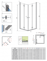 Квадратный душевой уголок Radaway Essenza KDD B 80 х 80 см схема 2