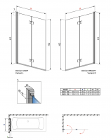 Шторка на ванну складная Essenza PND I 120 см схема 5