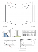 Шторка на ванну распашная Essenza PND II 100 см схема 10