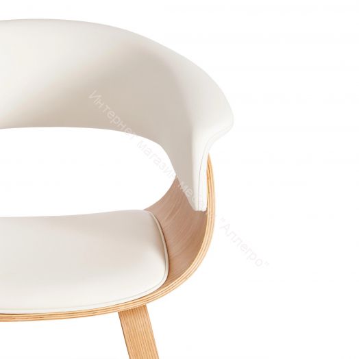 Стул VIMTA (mod.8021) дерево / экокожа, натуральный/белый