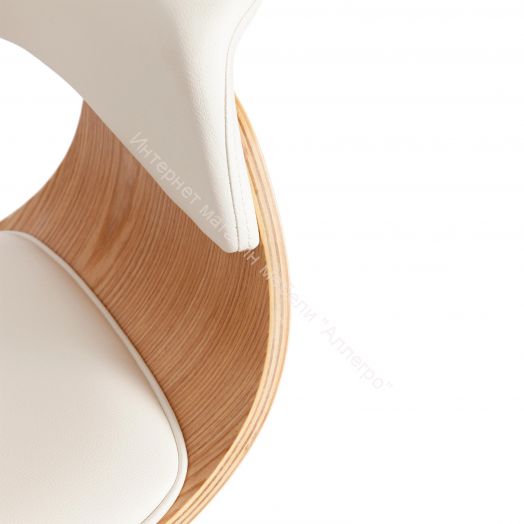 Стул VIMTA (mod.8021) дерево / экокожа, натуральный/белый