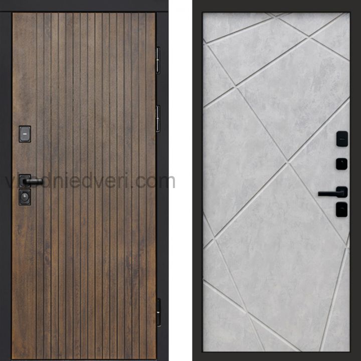 Входная дверь Termo-door Твист Ультра - Лучи Бетон светлый