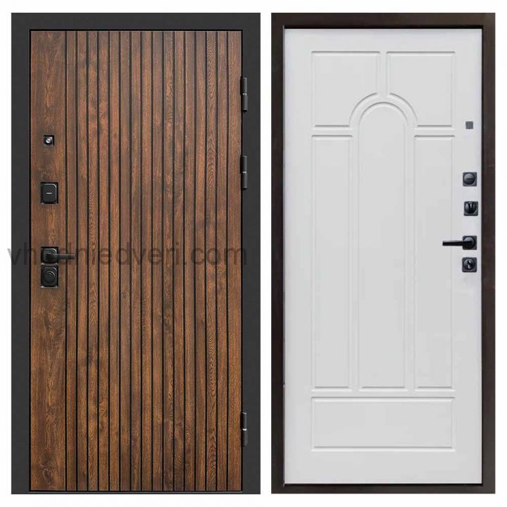 Входная дверь Termo-door Твист Дуб style - Арка Белое дерево