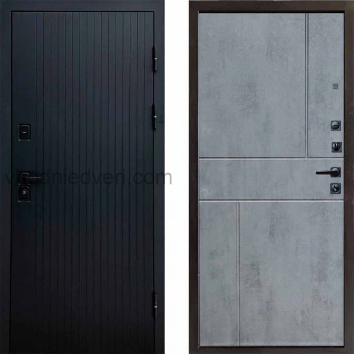 Входная дверь Termo-door Твист Black style - Горизонт Бетон темный