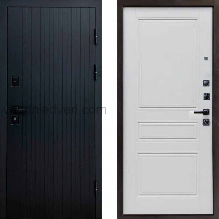 Входная дверь Termo-door Твист Black style - Классик Белый софт