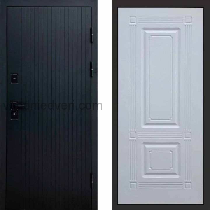 Входная дверь Termo-door Твист Black style - Мадрид Белый софт