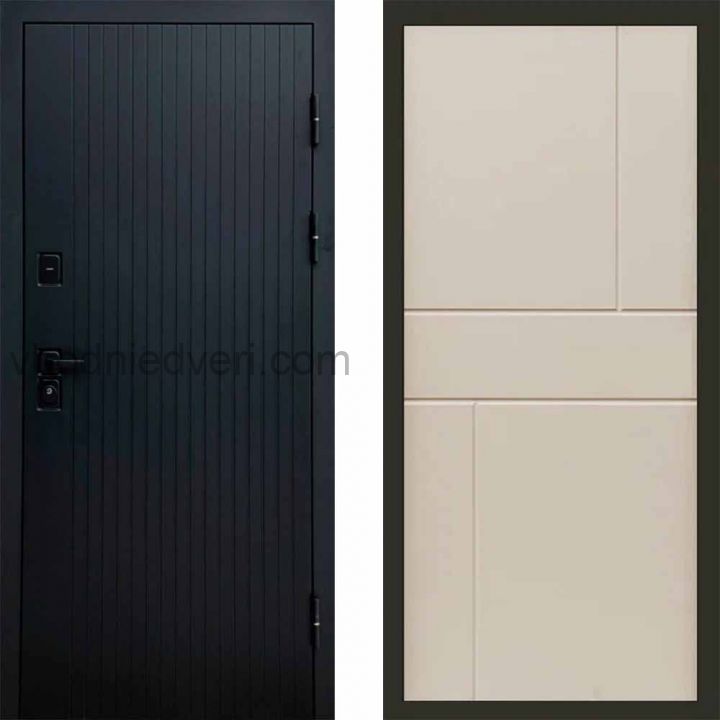 Входная дверь Termo-door Твист Black style - Горизонт Слоновая кость