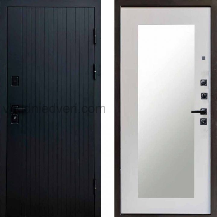 Входная дверь Termo-door Твист Black style - Зеркало триумф Лиственница