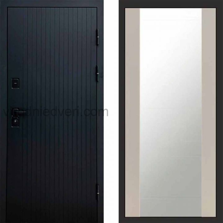 Входная дверь Termo-door Твист Black style - Зеркало Слоновая кость