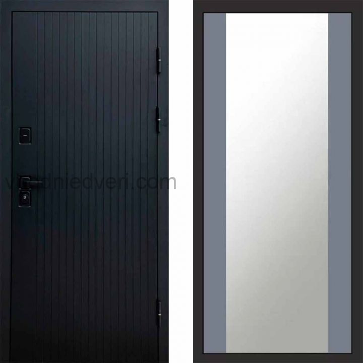 Входная дверь Termo-door Твист Black style - Зеркало Грей софт