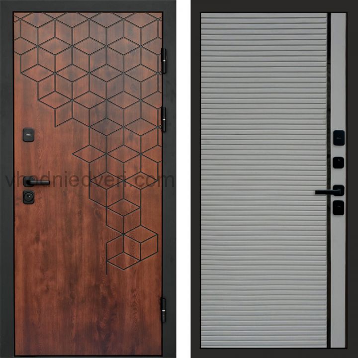 Входная дверь Termo-door Спейс Дуб патина - Porte Грей софт