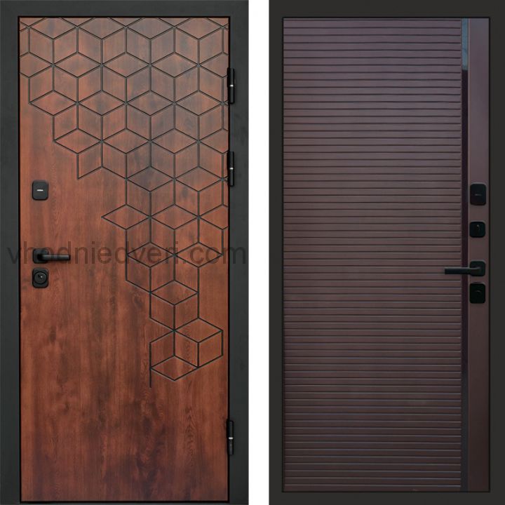 Входная дверь Termo-door Спейс Дуб патина - Porte Шоколад
