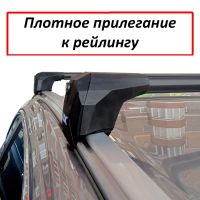 Багажник на интегрированные рейлинги Haval F7 (2024-...), Lux Scout Go!, черные аэродинамические дуги