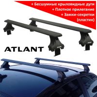 Багажник на крышу Opel Insignia, Атлант, крыловидные аэродуги (черный цвет)