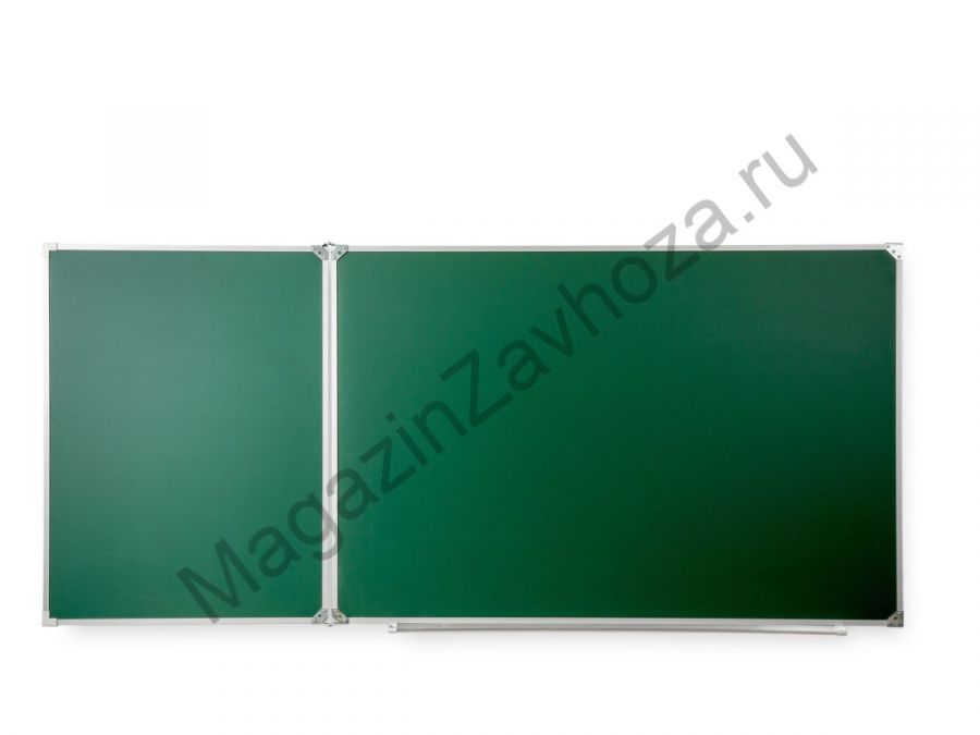 Двухэлементная(Л) магнитная полимерная школьная доска 3000х1200 (меловая)