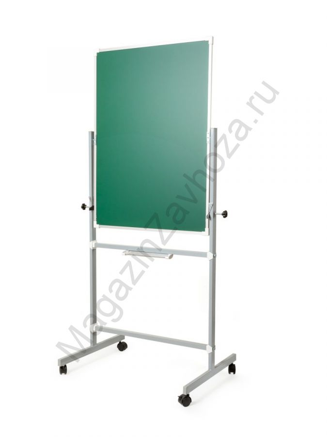 Поворотная магнитная эмалированная школьная доска 750х1000 комбинированная(мелмаркер)