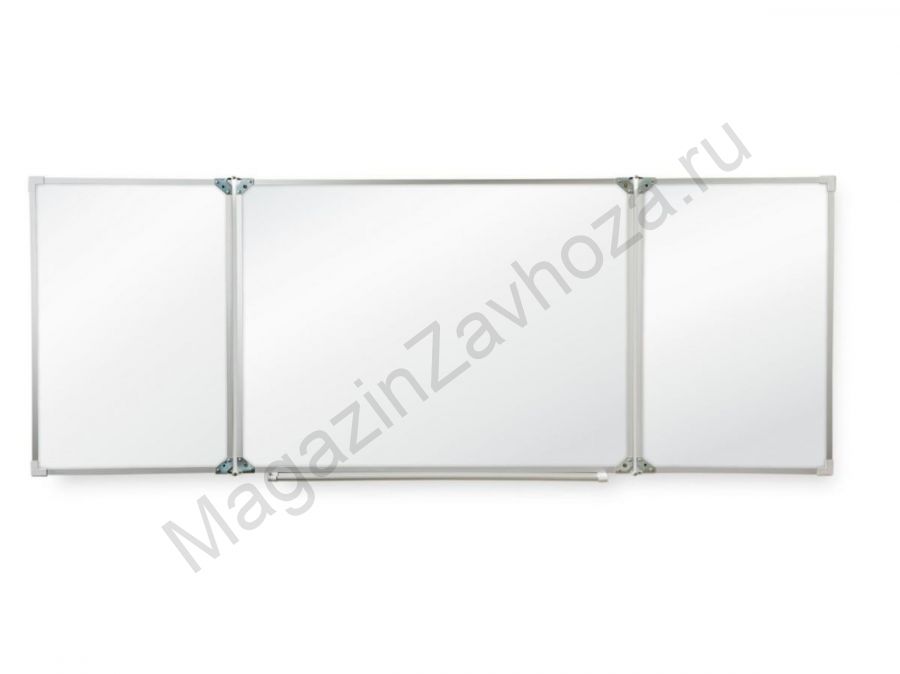 Трёхэлементная магнитная полимерная школьная доска 4000х1200 (маркерная)