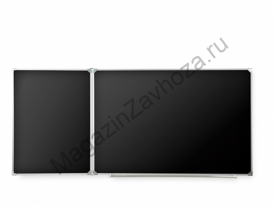 Двухэлементная(Л) магнитная полимерная школьная доска 3000х1200 чёрная