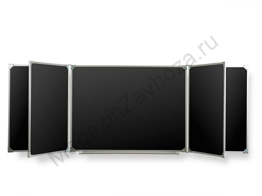 Пятиэлементная магнитная полимерная школьная доска 3400х1000 чёрная