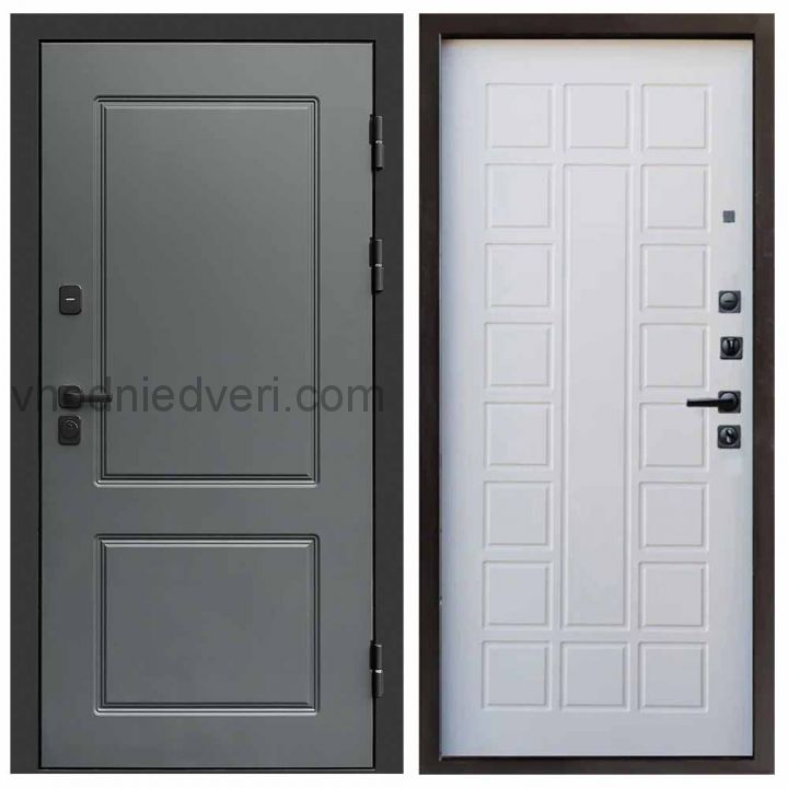 Входная дверь Termo-door Верона Грей - Престиж Белое дерево