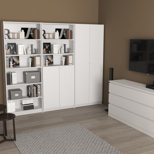 VARMA STAND DOOR Стеллаж, 2 двери, белый, 78х198 см