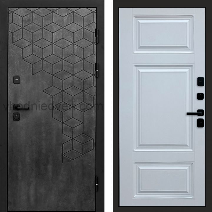 Входная дверь Termo-door Спейс Бетон патина - Лион Белый софт
