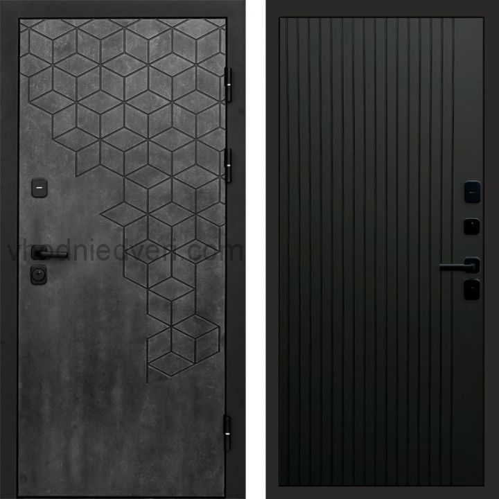 Входная дверь Termo-door Спейс Бетон патина - FLAT Черный кварц
