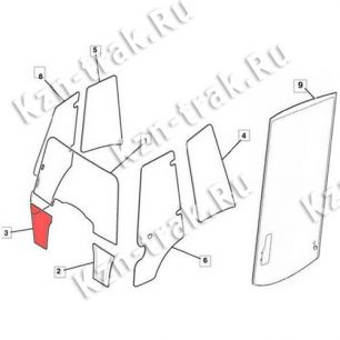Переднее стекло, левый угол [333/R4242 (827/80141)] для JCB 3CX, 3CX Super, 4CX 