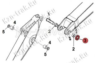 Фиксатор на палец стрелы (поз-3) [KRV0704] для JCB JS220 (200, 210) 