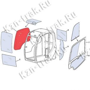 Стекло правое [333/J3865 (333/E2509)] для JCB JS330 