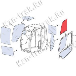 Слайдер (форточка) двери, 2 отверстия [333/J3904 (333/E4563)] для JCB JS260 