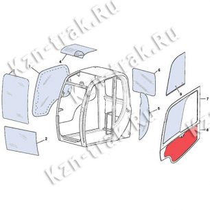 Стекло двери, нижнее [333/J3902 (333/E2050)] для JCB JS260 