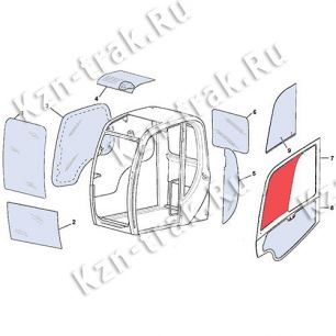 Стекло двери, верхнее [333/J3903 (333/E4559)] для JCB JS260 